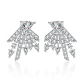Pear Shape Zircon Firework Design Sterling Silver Stud Earrings